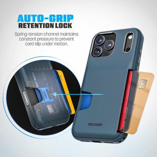 Encased Cache with Built-in Card Holder Slot Case iPhone 18 Pro Max - Blue