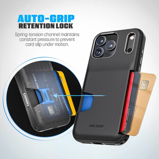 Encased Cache with Built-in Card Holder Slot Case iPhone 18 Pro Max - Black