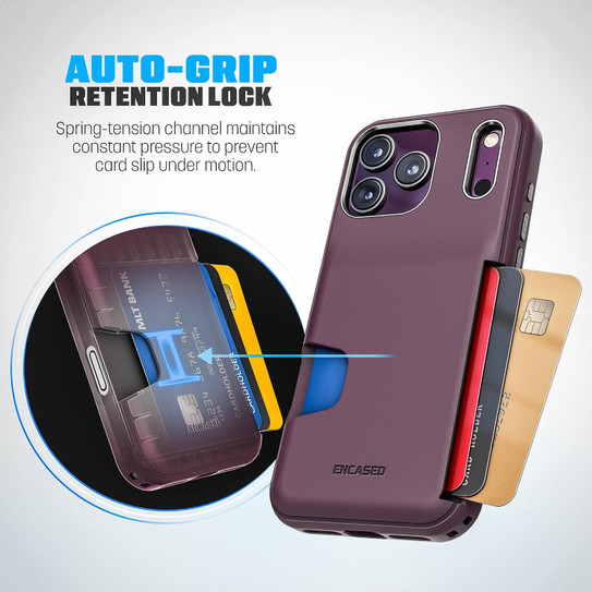 Encased Cache with Built-in Card Holder Slot Case iPhone 18 Pro Max - Burgundy