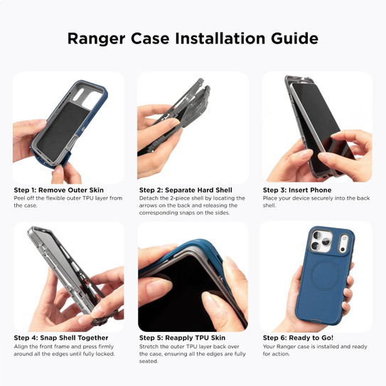 Encased Ranger with Screen Protector Case iPhone 18 Pro - Purple