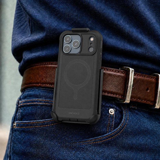 Encased Falcon with Belt Clip Holster Case iPhone 18 Pro - Black