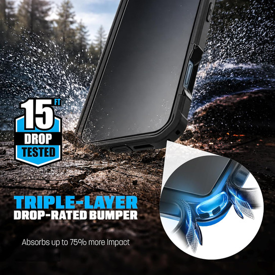 Encased Falcon with Belt Clip Holster Case iPhone 18 Pro - Black