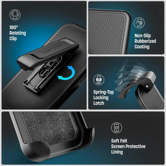 Encased Titan Waterproof with Belt Clip Holster Case iPhone 18 Pro - Clear