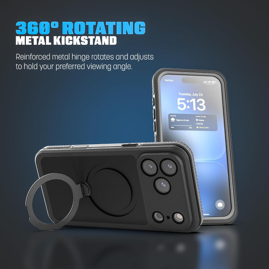 Encased Waterproof with Magnetic Kickstand Case iPhone 18 Pro - Black