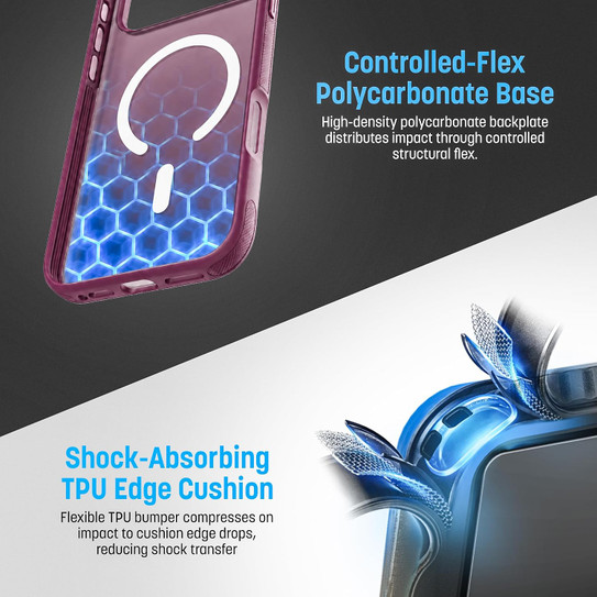 Encased 2-in-1 with Magnetic Phone Grip Holder Case iPhone 18 Pro - Dark Cherry