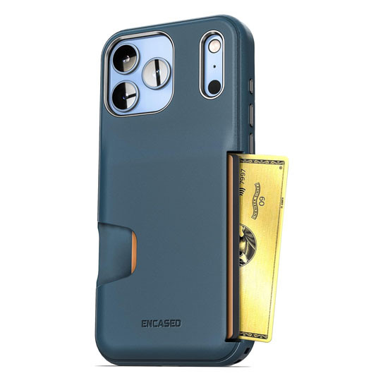Encased Cache with Built-in Card Holder Slot Case iPhone 18 Pro - Blue
