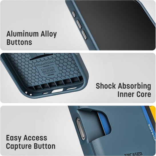 Encased Cache with Built-in Card Holder Slot Case iPhone 18 Pro - Blue