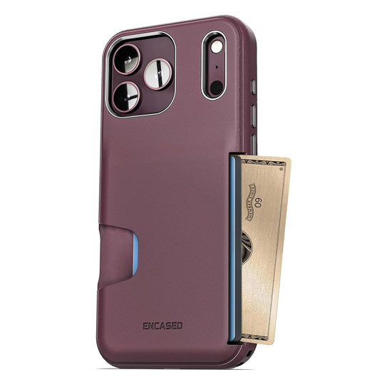 Encased Cache with Built-in Card Holder Slot Case iPhone 18 Pro - Burgundy