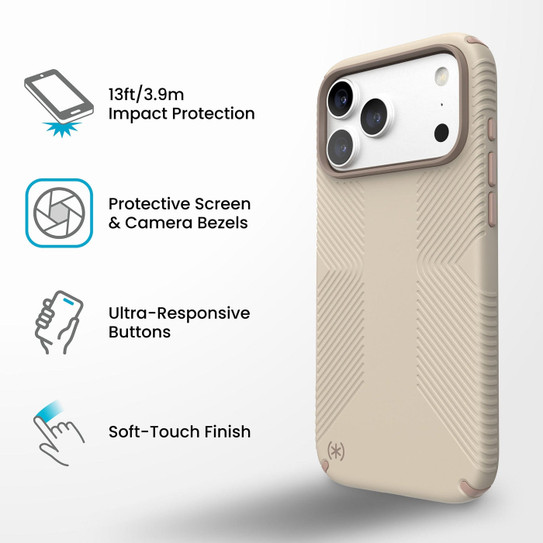 Speck Presidio2 Grip MagSafe Case iPhone 18 Pro - Papyrus
