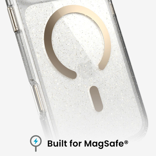 Speck Presidio Lux-Glitter MagSafe Case iPhone 18 Pro - Clear/Gold Glitter
