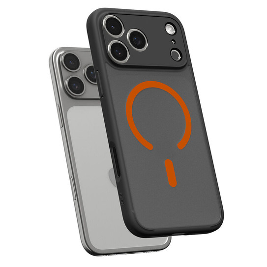Spigen Ultra Hybrid MagSafe Case iPhone 18 Pro/17 Pro - Frost Black Case/Orange Ring