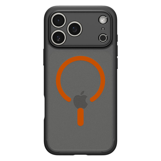 Spigen Ultra Hybrid MagSafe Case iPhone 18 Pro/17 Pro - Frost Black Case/Orange Ring