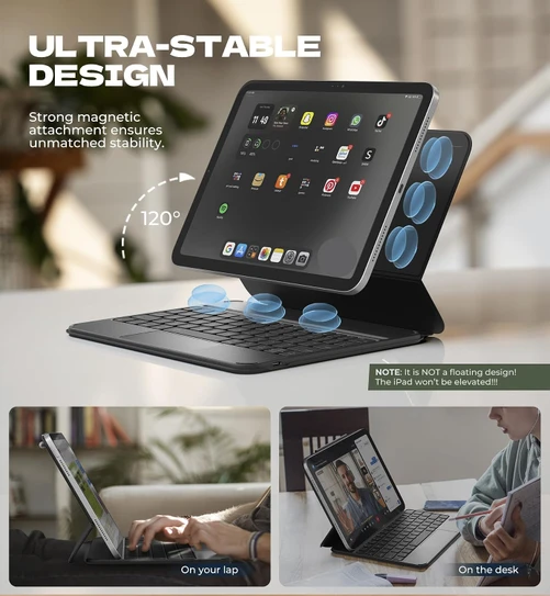 Dexnor Ultra-light Slim Folio Case iPad A16 11" 10th/11th Gen/ iPad 10.9" 10th Gen - Black