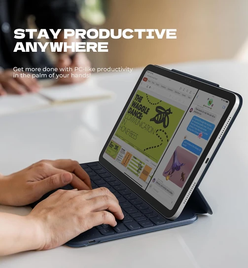 Dexnor Ultra-light Slim Folio Case iPad A16 11" 10th/11th Gen/ iPad 10.9" 10th Gen - Blue
