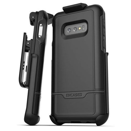 Encased Rebel Case Samsung Galaxy S10e with Belt Clip Holster - Black