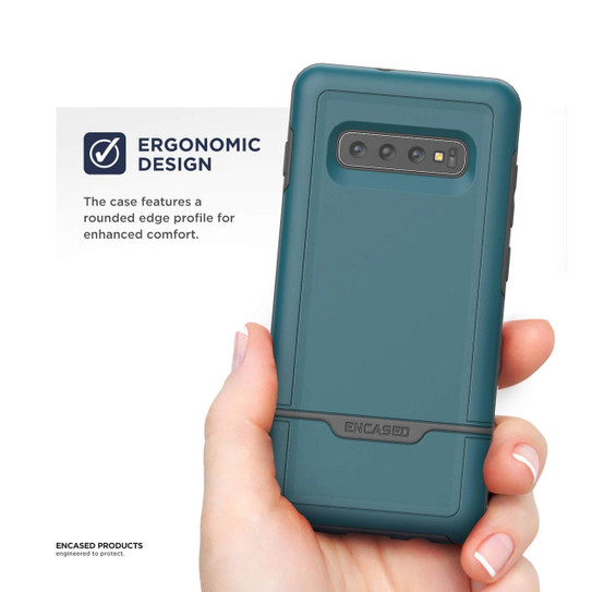 Encased Rebel Case Samsung Galaxy S10 with Belt Clip Holster - Angel Blue