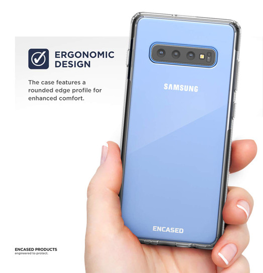 Encased Clear Back Case Samsung Galaxy S10+ Plus with Belt Clip Holster - Clear