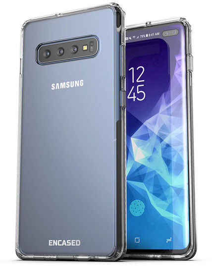 Encased Clear Back Case Samsung Galaxy S10+ Plus with Belt Clip Holster - Clear
