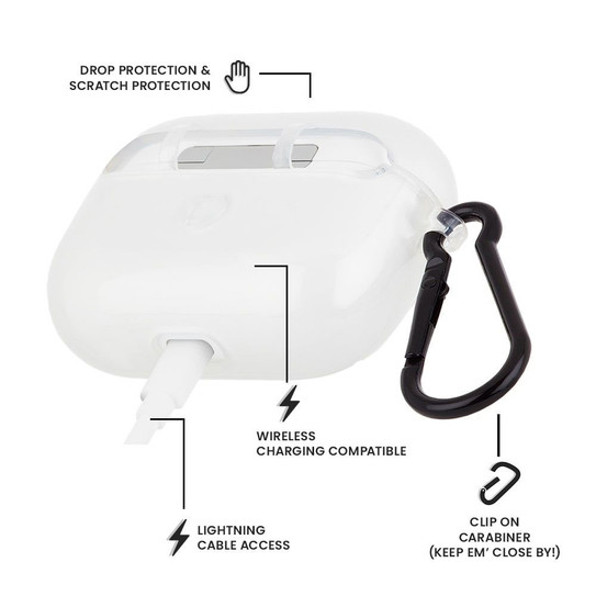 Case-Mate Sheer Crystal Hook Ups Case AirPods PRO - Clear