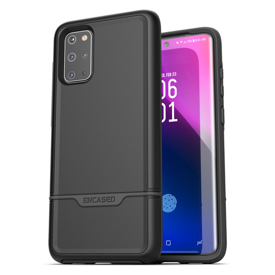 Encased Rebel Case Samsung Galaxy S20+ Plus with Belt Clip Holster - Black