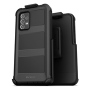 Encased Falcon Case Built-in Screen Guard Samsung Galaxy A52 With Belt Clip Holster - Black