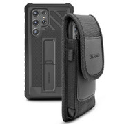 Encased Falcon Armor Kickstand Case Samsung Galaxy S22 Ultra with Pouch - Black