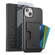 Encased Phantom Wallet Case with Screen Protector iPhone 14 - Black