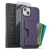 Encased Phantom Wallet Case with Screen Protector iPhone 14 Plus - Purple