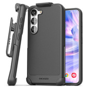 Encased Thin Armor Case Samsung Galaxy S23+ Plus with Belt Clip Holster - Black