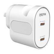 EFM 35W Dual Port Wall Charger With Power Delivery and PPS - White