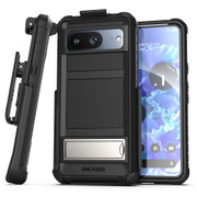 Encased Falcon Case Google Pixel 8 with Belt Clip Holster - Black