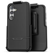 Encased Rebel Case Samsung Galaxy S24 with Belt Clip Holster - Black