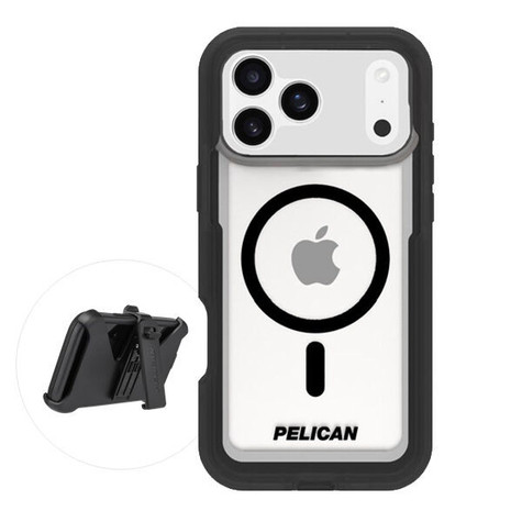 Pelican Voyager Magsafe with Holster Case for iPhone 17 Pro - Black/Clear