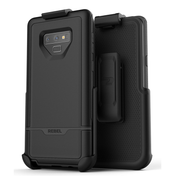 Encased Rebel Case Samsung Galaxy Note 9 with Belt Clip Holster - Black