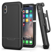 Encased Rebel Case iPhone X/Xs with Belt Clip Holster - Black