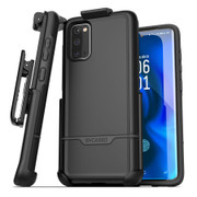 Encased Rebel Case Samsung Galaxy S20 with Belt Clip Holster - Black