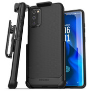 Encased Thin Armor Case Samsung Galaxy S20 with Belt Clip Holster - Black