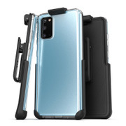 Encased Clear Back Case Samsung Galaxy S20 with Belt Clip Holster - Clear