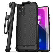 Encased Thin Armor Case Samsung Galaxy S20+ Plus with Belt Clip Holster - Black