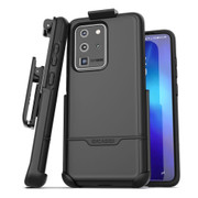 Encased Rebel Case Samsung Galaxy S20 Ultra with Belt Clip Holster - Black