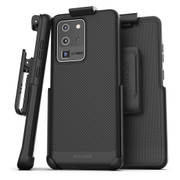 Encased Thin Armor Case Samsung Galaxy S20 Ultra with Belt Clip Holster - Black