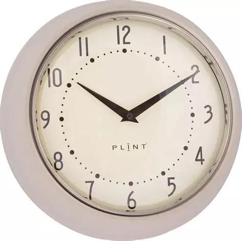 Plint retro wandklok wit