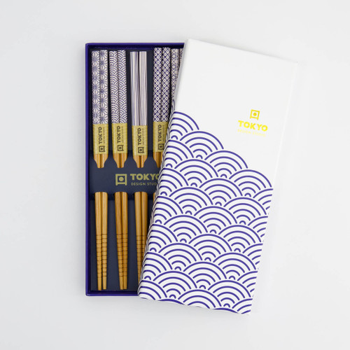 33863 Chopstick Giftset/5 Blue Wave AH-04