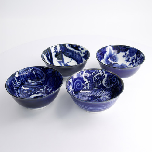 22013 Mixed Bowls Japonism Giftset 4pcs 14.7x6.9cm 500ml