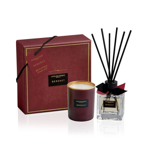 Bereket - miniature home geschenkset - geurkaars 65gr. & geurstokjes 50ml.