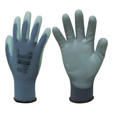 Messina Grey 13G Polyurethane Palm Gloves -  The Garden Superstore