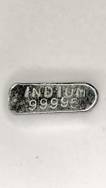 Indium, 10 gram ingot, 99.995% pure.