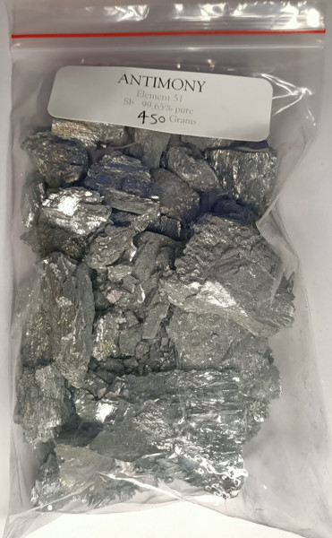 Antimony metal, 450 Gram  99.65% plus purity
