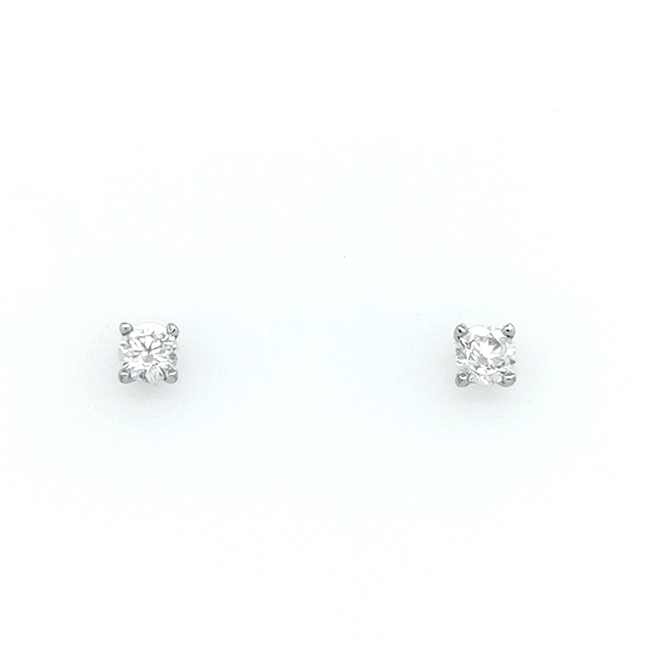 1.01ct Diamond Stud Earrings 4 Claw 18ct White Gold