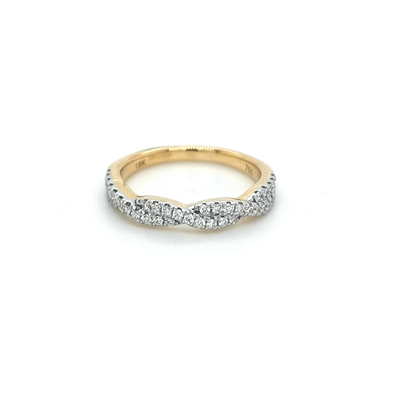 Buy Artcarved White Gold Pave Diamond Twist Wedding Ring – Ben Garelick